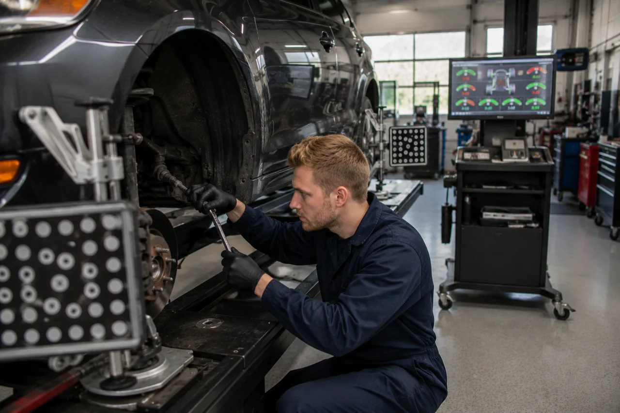 Wheel alignment service at Big O Tires Vernon